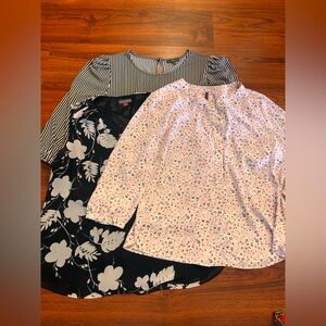 Lot of 3 blouses work nydj size pl Vince camuto size pl adrianna papell xl